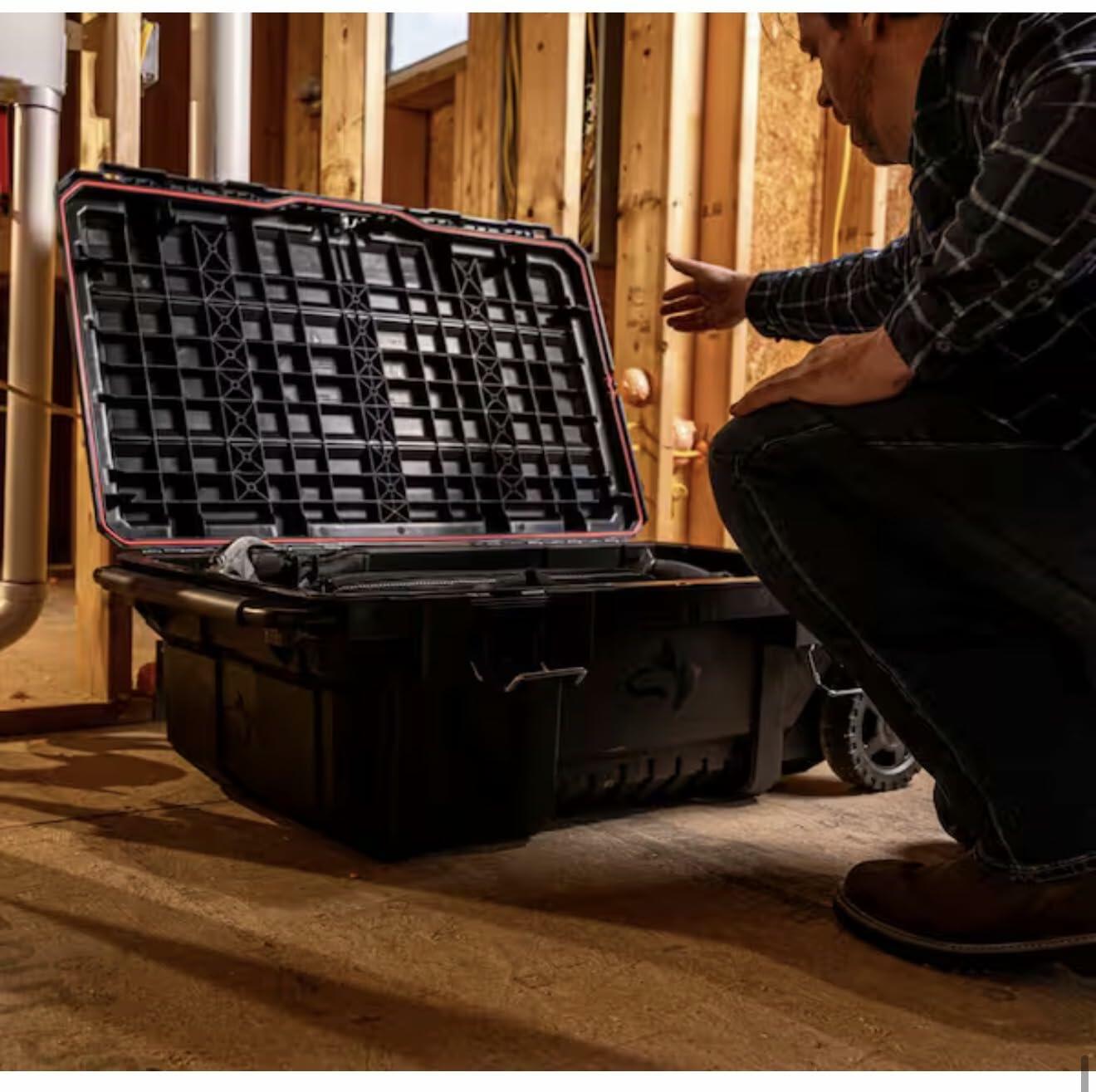 Husky Heavy Duty Rolling Toolbox with Keyed Lock and Tool Tray, Black, 36.5 Inch