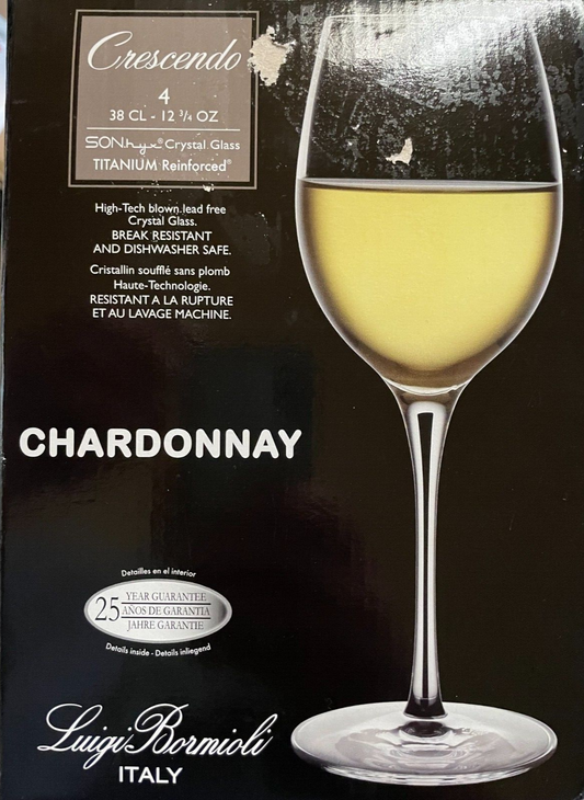 Luigi Bormioli Crescendo Set of 4 Chardonnay Glasses in Clear