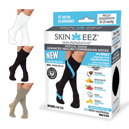 Skineez Medical Grade Advanced Healing Compression Socks 10-20mmHg, Clinically