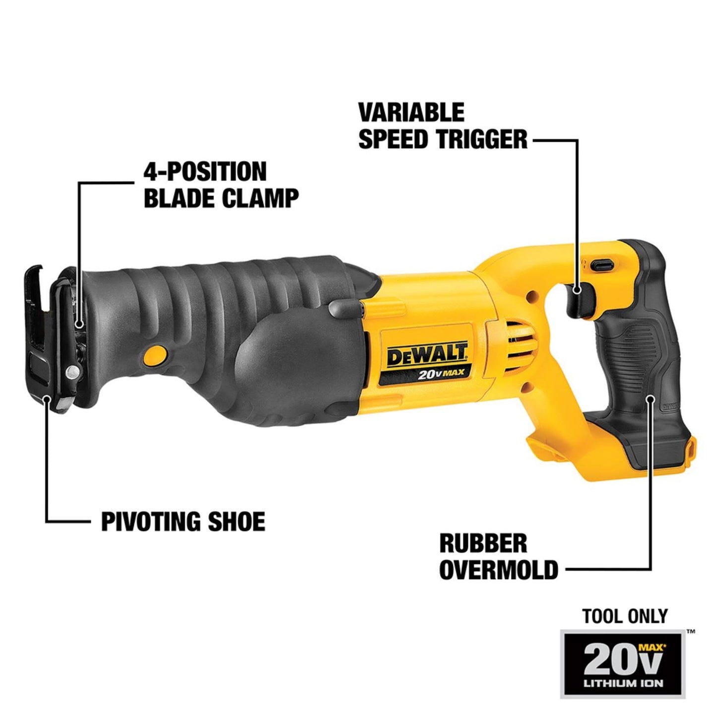 DEWALT 20V MAX Cordless Reciprocating Saw (Tool Only)