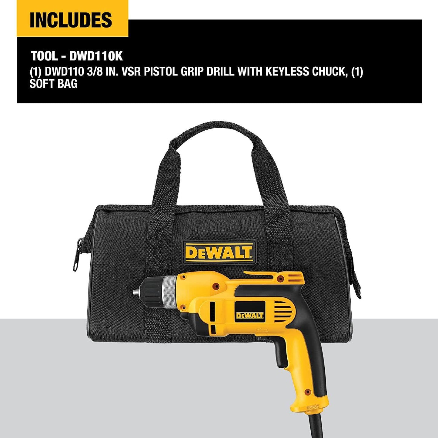 DEWALT 8 Amp Corded 3/8 in. Pistol Grip Drill