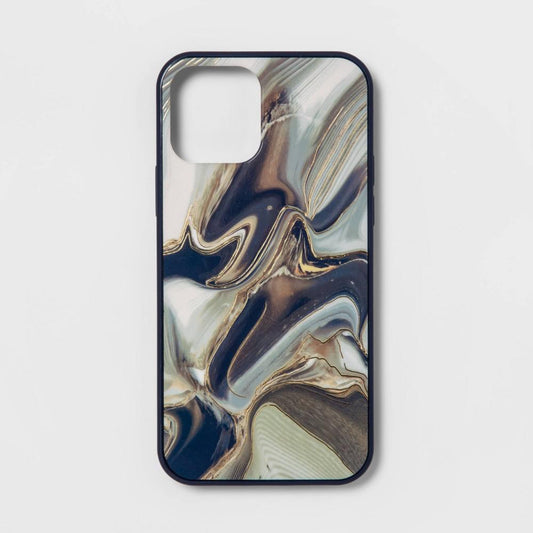 Heydey Marble Design Protective Case for iphone12 & 12 Pro Blue/Gold