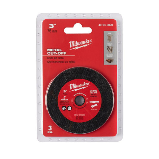 Milwaukee 3” 3 pack metal cut off wheel