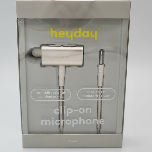 Heyday Clip-On Microphone - Stone White Omnidirectional Condenser Mic